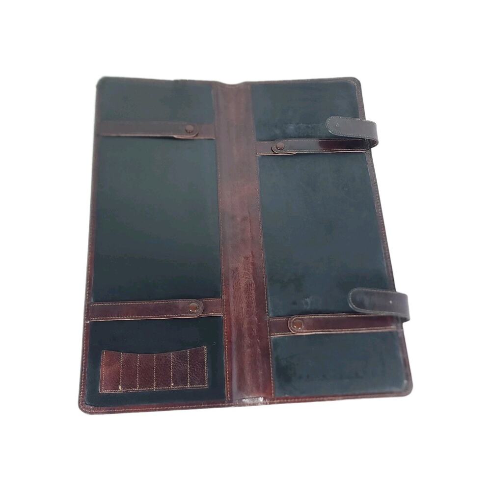 Bosca USA Oxblood Hand Stained Leather Portfolio Travel Tie Organizer Case